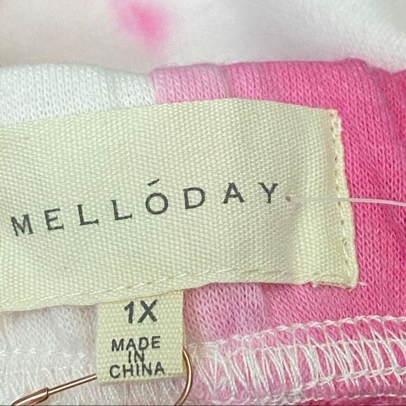MELLODAY  Size XL Allover Tie Dye Women’s Print Shorts Size 1X Hot Pink - Picture 6 of 15